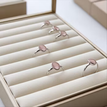 Ring med rosa Sjöglas silver