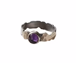 Bred Ametist ring silver