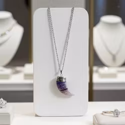 Halsband med tandhänge Ametist