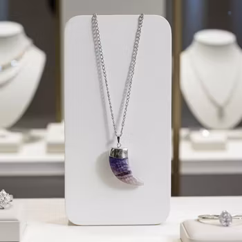 Halsband med tandhänge Ametist