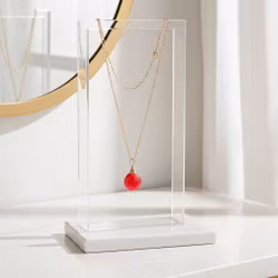 Halsband rosa Kalcedon droppe