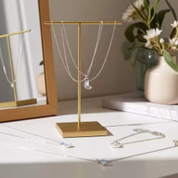 Silverhalsband med Månsten halvmåne