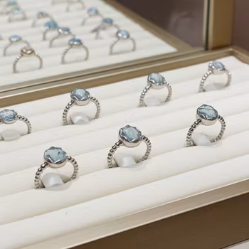 Silverring Akvamarin