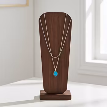 Halsband med oval Turkos sten silver