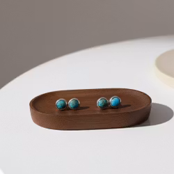 Stiftörhängen Turkos Stenar Silver