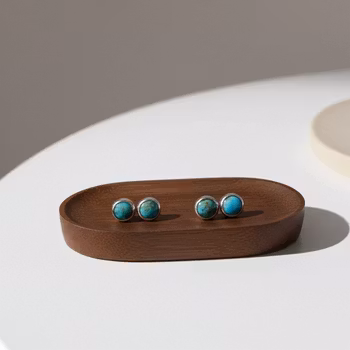 Stiftörhängen Turkos Stenar Silver