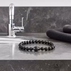 Svart Lava armband herr