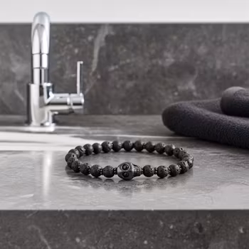 Svart Lava armband herr