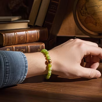 Limegrönt pärlarmband herr
