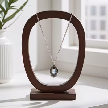 Månsten halsband silver