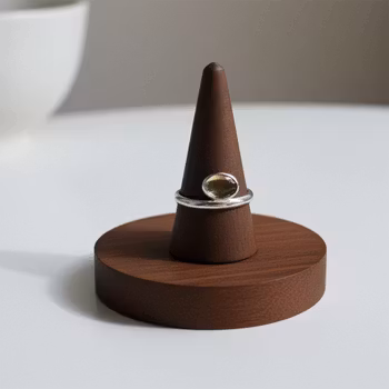 Silverring med oval Citrin sten