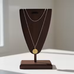 Guldpläterat halsband med rund bricka