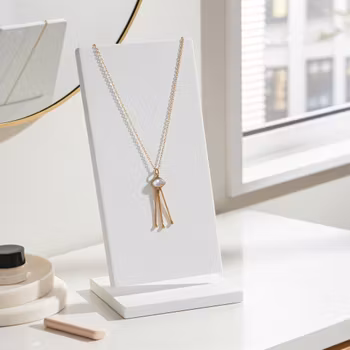 Guldpläterat halsband med Regnbågsmånsten