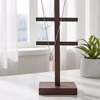 Halsband med rosa hänge Rosenkvarts