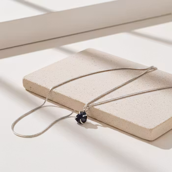 Blå Safir halsband silver