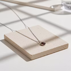 Silverhalsband röd Granat sten