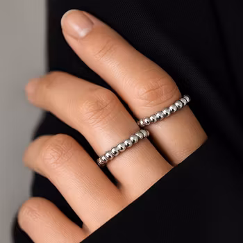 Tjock kulring i silver