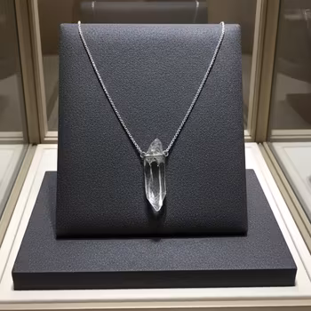 Halsband rå Bergskristall silver