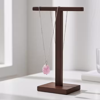 Halsband med rosa Bergskristall