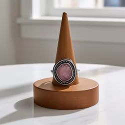 Rosa Safirring silver