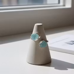 Rå akvamarin ring silver