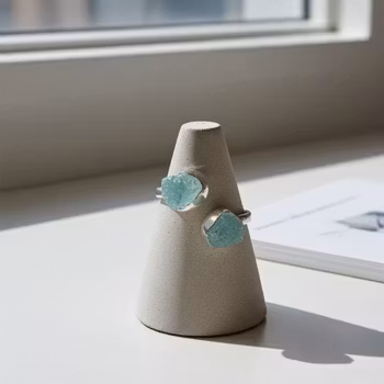 Rå akvamarin ring silver