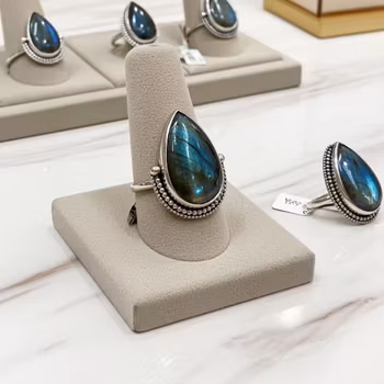 Stor Labradorit ring silver