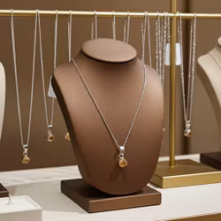 Rå Citrin halsband silver