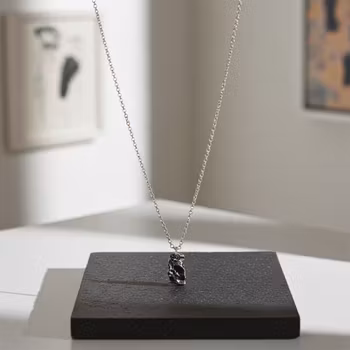 Silverhalsband med rustikt hänge