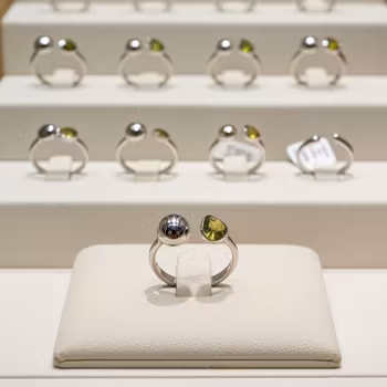 Grön Turmalin ring silver