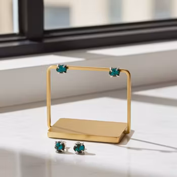 Turkos nugget örhängen silver