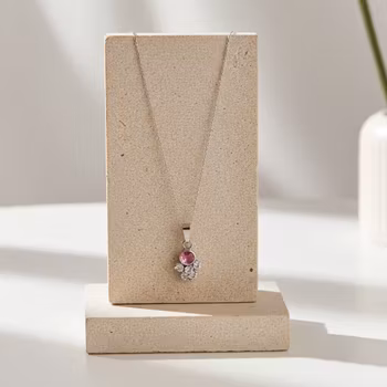 Halsband med rosa Safir silver