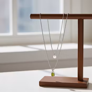 Peridot halsband silver