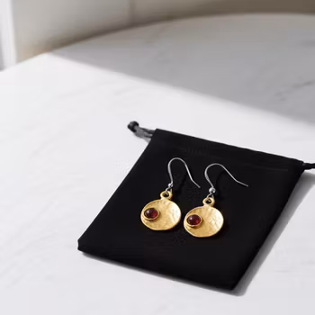 Guldförgyllda runda örhängen