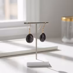 Svarta Bergskristall Örhängen