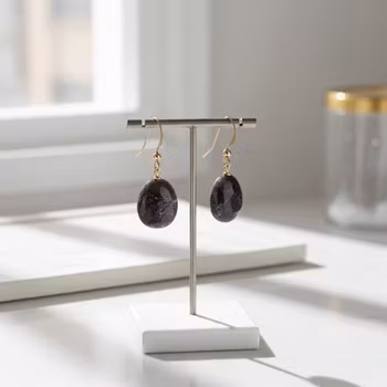 Svarta Bergskristall Örhängen