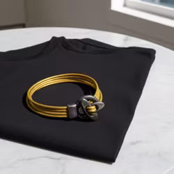 Gult läderarmband herr