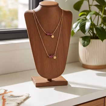 Halsband med råa Turmalin stenar