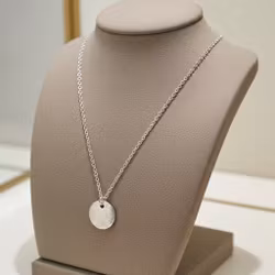 Silverhalsband med rund bricka