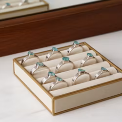 Bred silverring blå rå Apatit sten