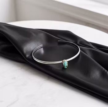 Cuff armband med Turkos sten silver