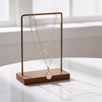 Guldpläterat halsband med vit Jade