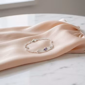 Kedjearmband med Ametist sten