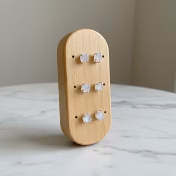 Rå Månsten örhängen silver