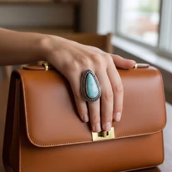 Stor Turkos ring silver