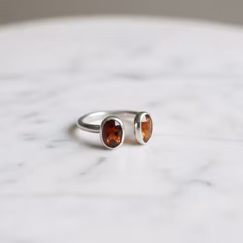 Silverring Hessonit Granat