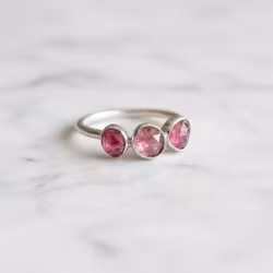 Trestensring rosa turmalin