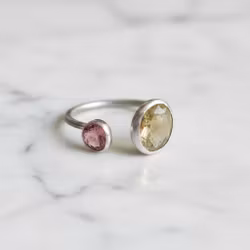Öppen Turmalin ring silver