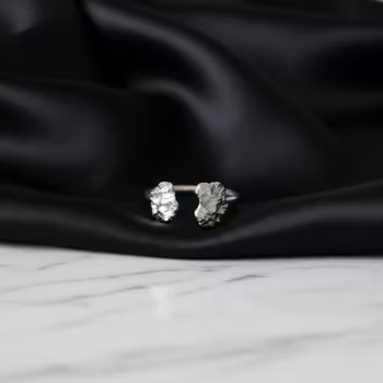 Öppen rustik silverring