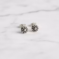 Stiftörhängen blommor silver